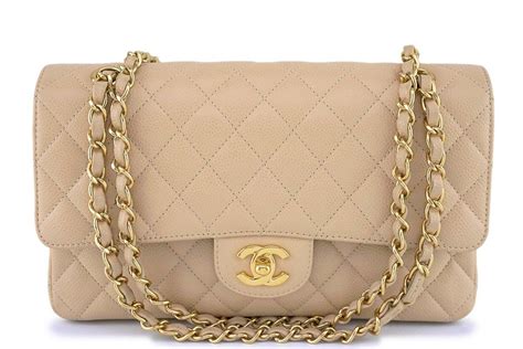 beige chanel bag.